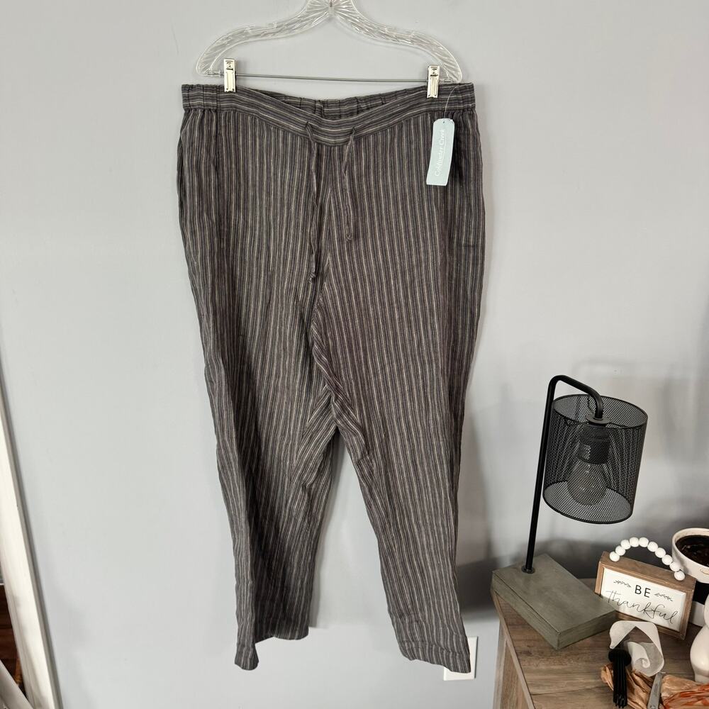 NWT Coldwater Creek 100% Linen Drawstring Pull On Pants Women's Plus Size 18